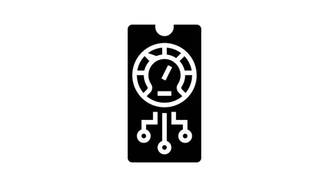 Phone optimize app glyph icon animation Stock Footage 164219397