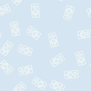 Phone optimize app line seamless pattern Stock Illustration