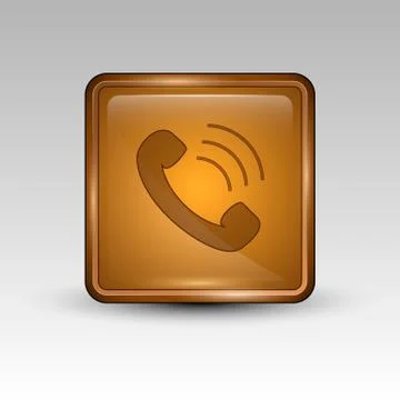 Phone orange icon Stock Illustration