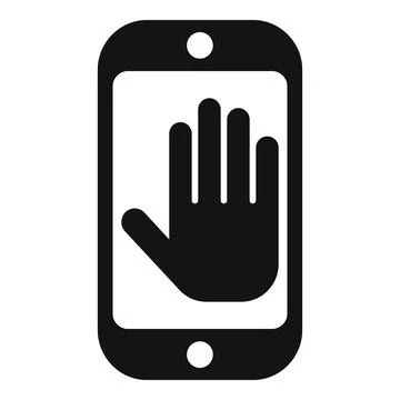 Phone palm scan icon simple vector. Rec tone data Illustrazione stock