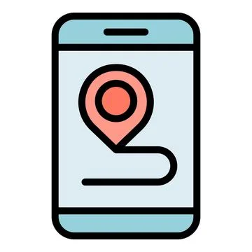Phone parcel tracking icon vector flat Stock Illustration