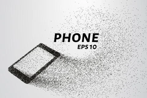Phone from the particles. The smartphone consists of small circles and dots.. Stock Illustration