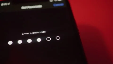 Phone Passcode Being Typed In Video stock 219568675