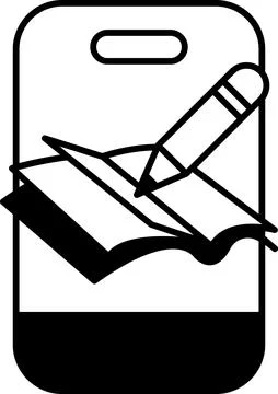 A phone with a pencil on it Stock Illustration