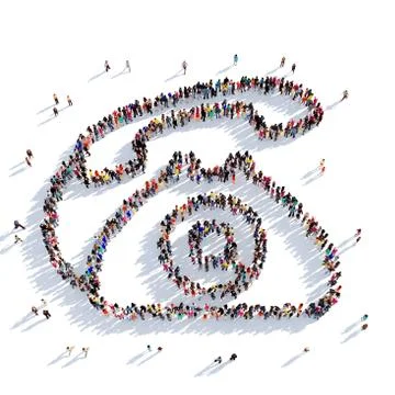 Phone people 3D rendering Stock Illustration