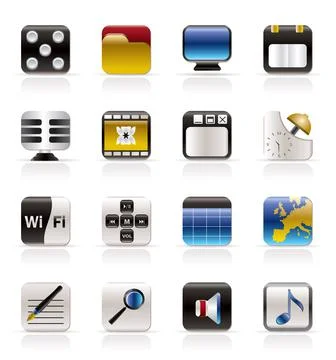Phone  Performance, Internet and Office Icons Stock Illustration