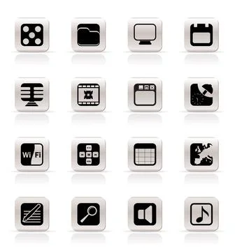 Phone  Performance, Internet and Office Icons Stock Illustration
