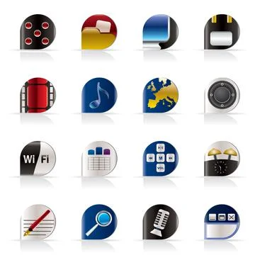 Phone  Performance, Internet and Office Icons Stock Illustration