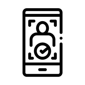 Phone Person Verification Icon Vector Outline Illustration Illustrazione stock