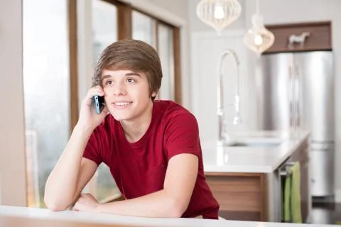 On the Phone Foto stock