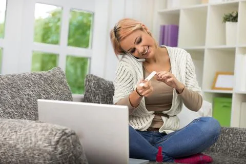 On the phone Stock Photos