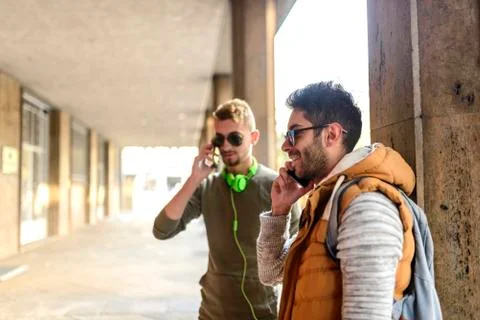 On the Phone Foto stock