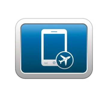 Phone plane icon on blue Stock Illustration