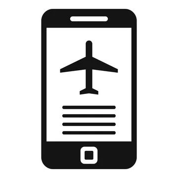 Phone plane ticket icon, simple style Stock-Illustration