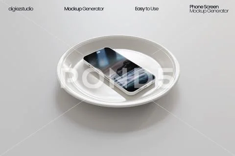Phone On Plate Modello PSD