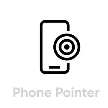 Phone Pointer Personal Targeting icon. Editable line vector. Stock Illustration