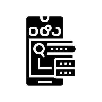 Phone problem research glyph icon vector illustration Illustrazione stock