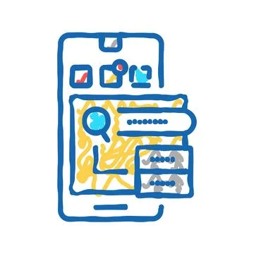 Phone problem research icon doodle illustration Stock Illustration