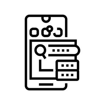 Phone problem research line icon vector illustration Stock Illustration