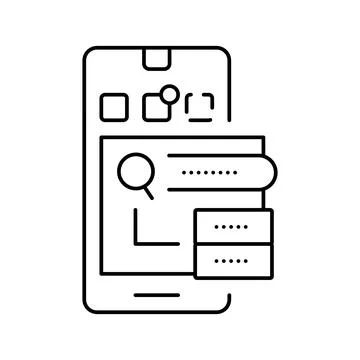 Phone problem research line icon vector illustration 스톡 일러스트