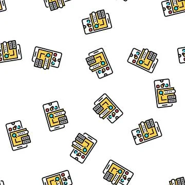 Phone problem research vector seamless pattern Stock Illustration