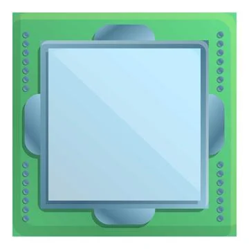 Phone processor icon, cartoon style Illustrazione stock