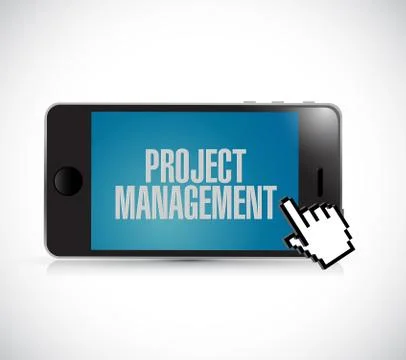 Phone project management text sign concept Ilustración de archivo
