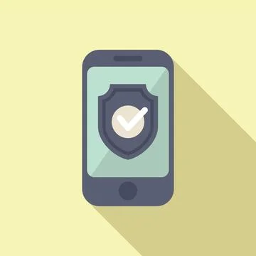 Phone protection shield icon flat vector. Online password イラスト素材