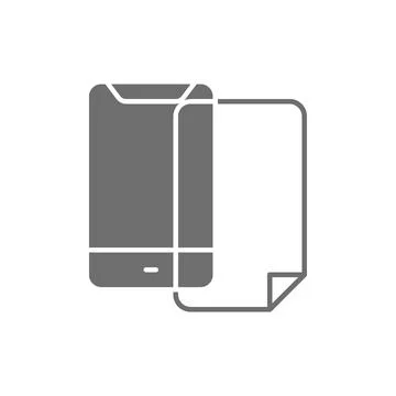 Phone protective film screen protector grey icon. Ilustración de archivo