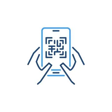 Phone with QR Code in Hands vector concept colored icon イラスト素材