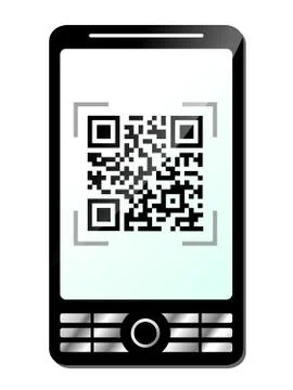 Phone with qr code Illustrazione stock