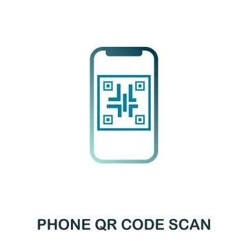 Phone Qr Code Scan icon. Flat style icon design. UI. Illustration of phone qr Stock Illustration