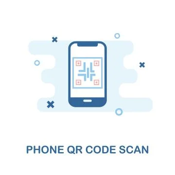 Phone Qr Code Scan icon. Simple element illustration. Phone Qr Code Scan pixel 库存插图
