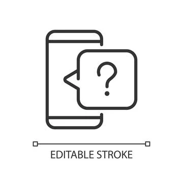 Phone question linear icon Stock Illustration