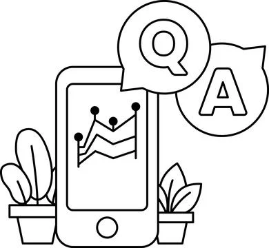 A phone with a question mark and an A on it Stock Illustration