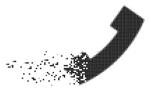 Phone Receiver Broken Pixel Icon 库存插图