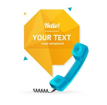 Phone Receiver with Bubble Speech. Vector Illustrazione stock