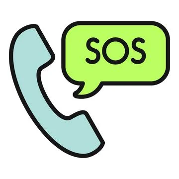 Phone receiver delivering sos message for emergency call Stock Illustration