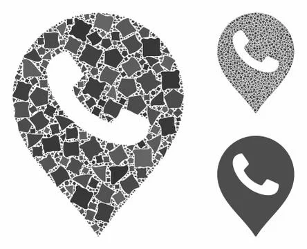 Phone receiver marker Composition Icon of Tremulant Elements 库存插图