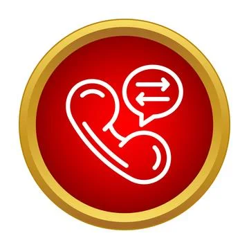 Phone receiver with message exchange communication icon Stock Illustration