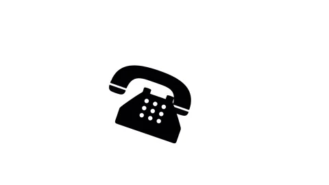 A phone receiver symbol appearing, vibrating, with an outer ring and the te.. Stock Footage 313376783