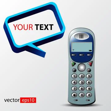 Phone receiver as text box Stock Illustration