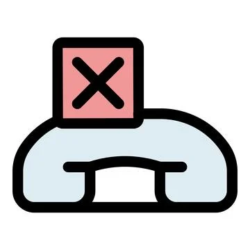 Phone receiving cancel notification icon showing unsuccessful call attempt Stock Illustration