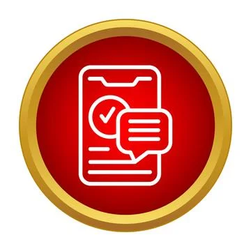 Phone receiving message notification with checkmark confirmation Stock Illustration