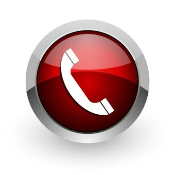 Phone red circle web glossy icon. Stock-Illustration