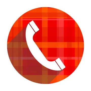 Phone red flat icon isolated. 库存插图
