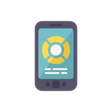 Phone remote control icon flat vector. Work server Stock Illustration