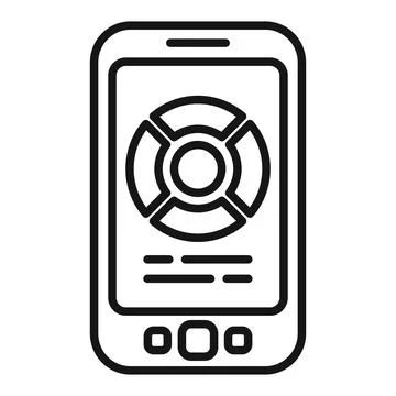 Phone remote control icon outline vector. Work server Stock Illustration