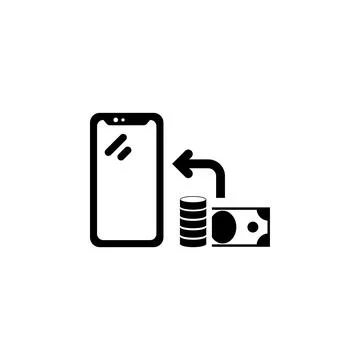Phone Replenishment, Refill Mobile Smartphone Solid Flat Vector Icon Isolat.. 스톡 일러스트