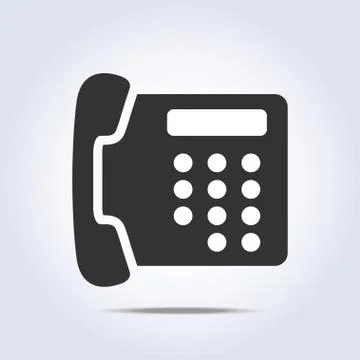 Phone retro icon in gray colors Stock Illustration